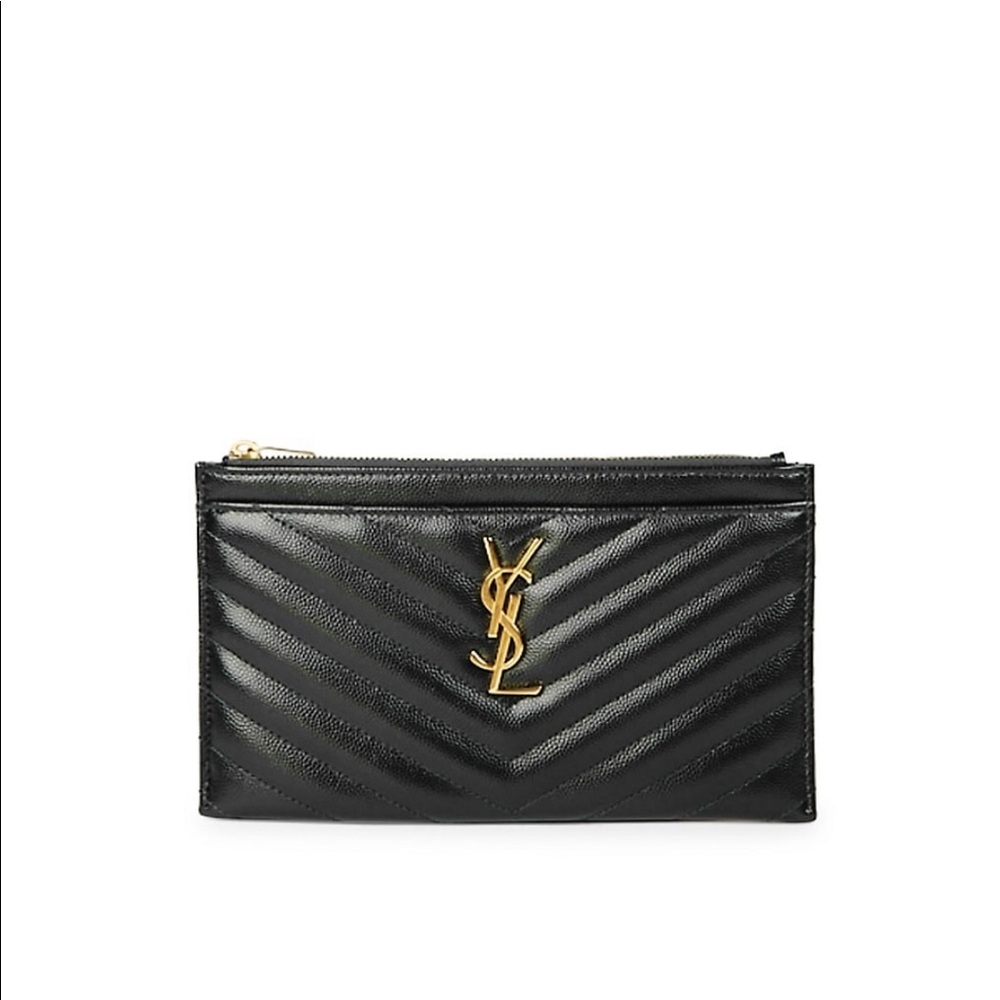 YSL Leather Zip Pouch